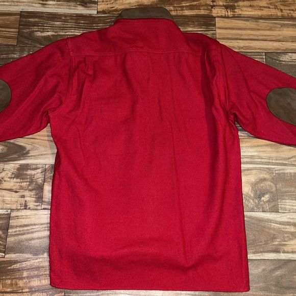 Vintage Woolrich Wool Button Shirt Red Collar Size Medium - Picture 10 of 10